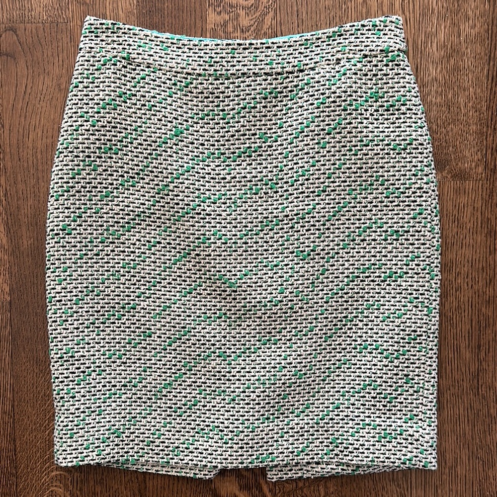 Kate Spade Green and White Mini Pencil Skirt for Work